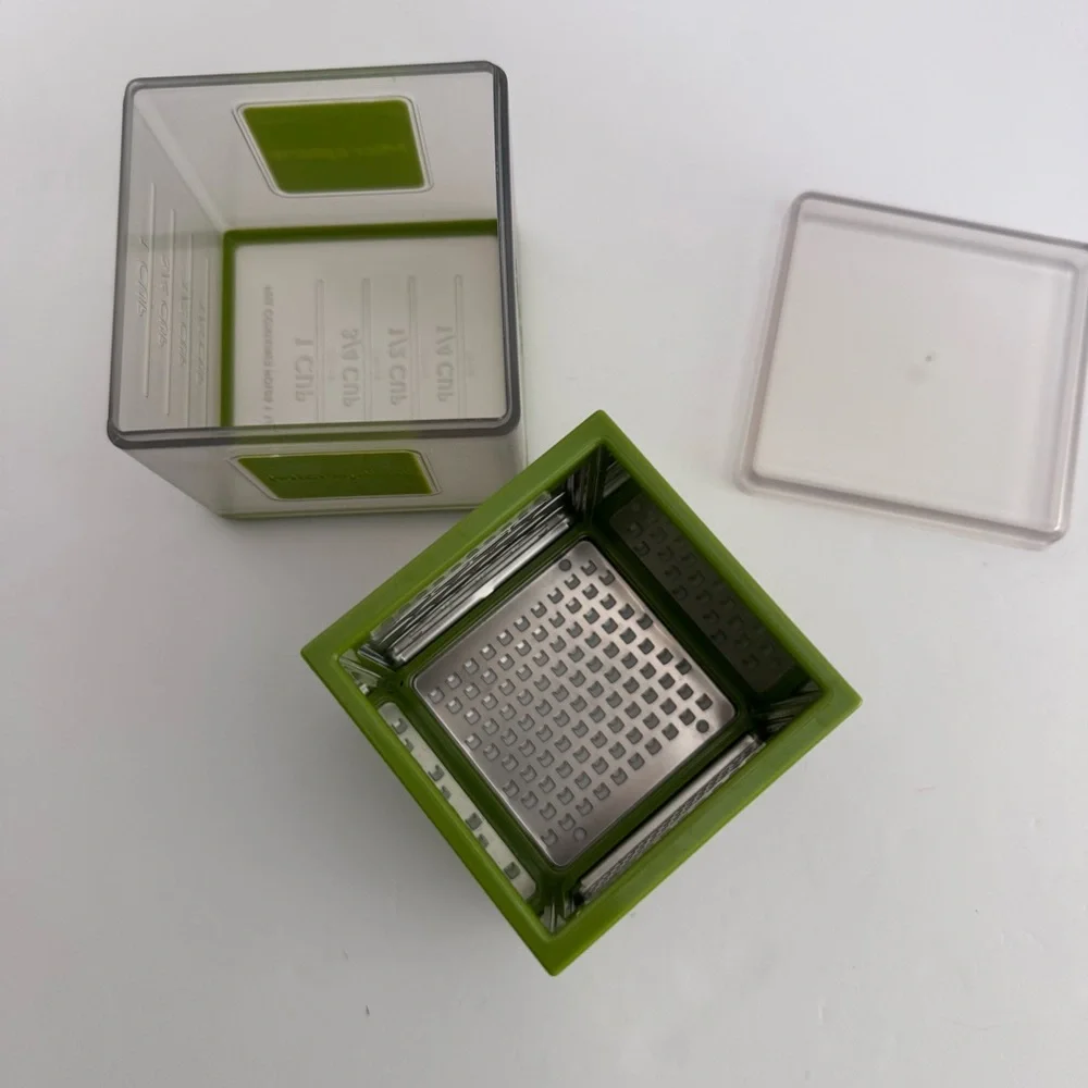 Microplane 3-in-1 Cube Grater Green Fine Ribbon Coarse Blades